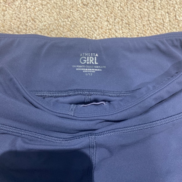 Athleta Navy Blue Cropped Legging Sizes Girls L - Picture 2 of 5